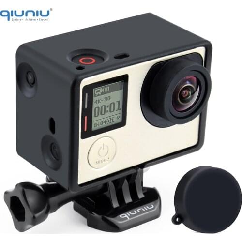 QIUNIU Protective Housing Extension Frame Mount Housing Case for GoPro Hero 3 3+ 4 with LCD/Battery Bacpac for Go Pro Accessory