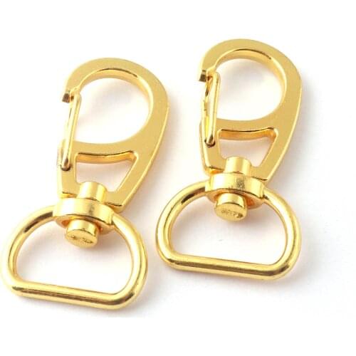 Gold Metal Swivel Clasp Snap Hook Lobster Clasps with 17mm Lanyard Swivel snap hook for keyring Purse bag Clasps Strap Purse