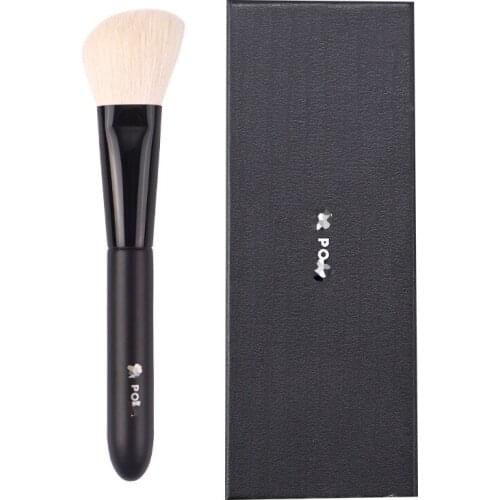 1 pc #8 Pro white Goat hair mix synthetic hair Makeup brushes Face contour Angled Blusher Make up brush black handle with box