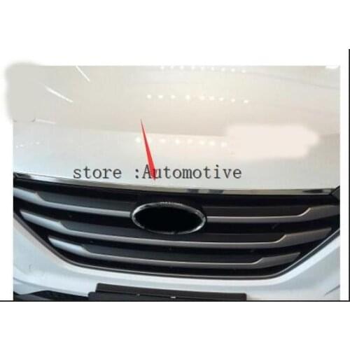 1 pcs Stainless steel 2015 2016 2017 FOR HYUNDAI TUCSON CHROME FRONT HOOD BONNET GRILL LIP MOLDING COVER TRIM BAR GARNISH MESH