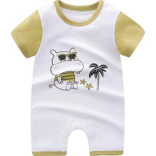 2021 Summer Cartoon Newborn Baby Climbing Clothes Boys And Girls Ha Cloth Cotton Baby Girl Romper Infant Baby Costumes Pajamas