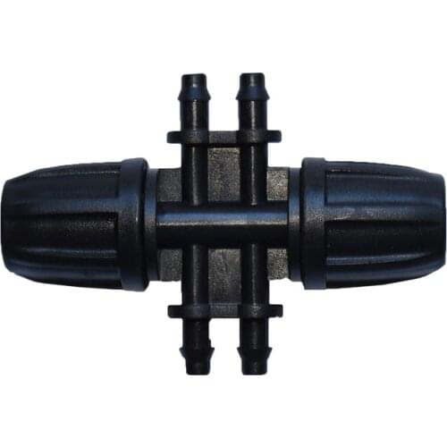 4/7mm Way Shunt four outlets 8/11 garden hose splitter irrigation connector water splitter 3/8"reducing barb 1/4"straight barb