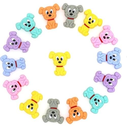 Kovict 50/100/200/500pcs Mini dog Silicone Beads Baby Dummy Cartoon Pacifier Toy Accessories