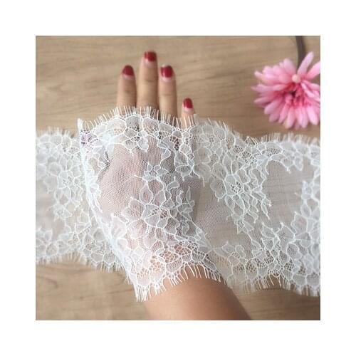 6meters Width 15cm Eyelash Lace Trim Soft Floral Classic Decoration Crafts Sewing Lace Fabric For Dress Making Decoration