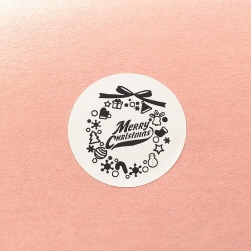 600PCS 3.5cm Merry Christmas Theme Sealing sticker DIY Gifts posted Baking Decoration package label