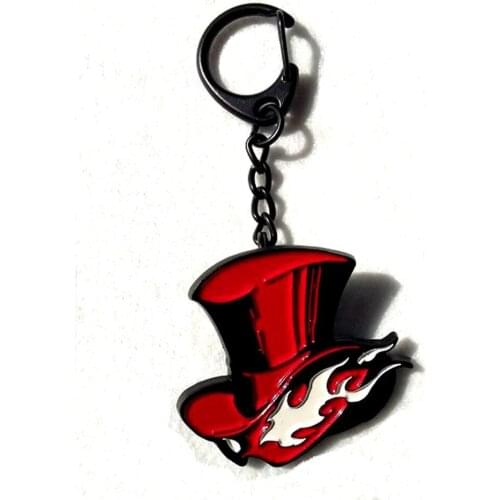 Anime Game Persona 5 P5 Jocker Kurusu Akira Badge Brooch Chest Pin Keychain Keyring Halloween Cosplay Badge Keychain Pendant Toy