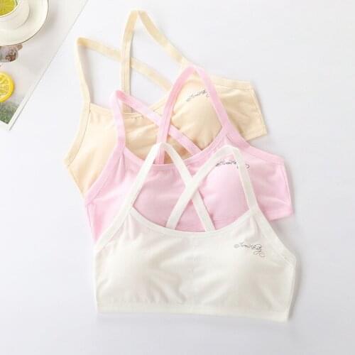3Pcs Puberty Girls Bra Breathable Sport Training Bras Teen Tube Top Underwear Vest Teenage Student Lingerie Brassiere 8-16 Years