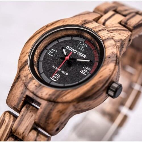 Zebra Wood Wristwatches for Women Quartz часы мужские Wooden Watch Female Ladies Customize Engrave Logo in Gift Box Wholesale