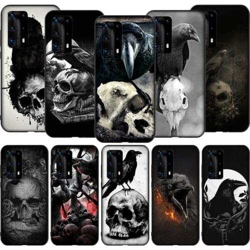T42 Crow Skull Raven Moonlight Case for Honor Note 6A 7A 7C 7X 8 8A 8C 8X 9 9A 9X 10X 20 20S 30 Y6P Lite Pro