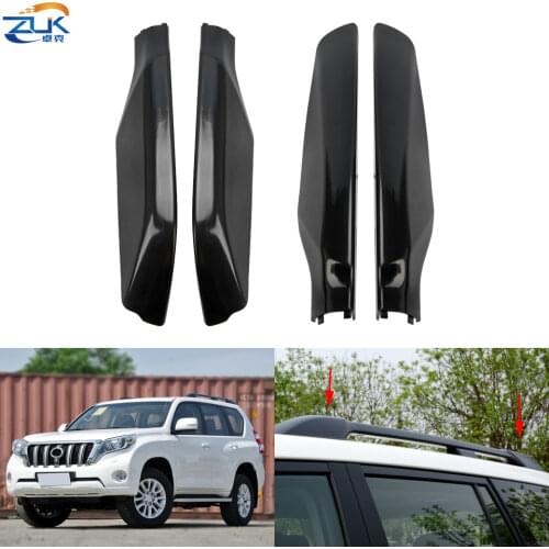 ZUK 4x Black Silver Roof Rack Cover Rail End Lid Protection Case For Toyota LAND CRUISER PRADO 120 150 LC120 LC150 2003-2018