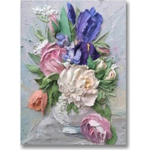 Flowers Art Rose Peony DIY Embroidery 11CT Cross Stitch Kits Craft Needlework Set Printed Canvas Cotton Thread Home Sell
