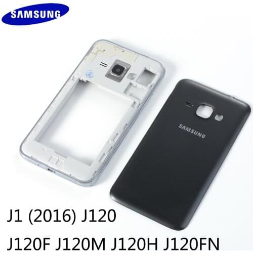 For Samsung Galaxy J1 2016 J120 J120F J120H J120M J120FN Housing Middle Frame+Battery Back Cover Rear Door Repair Parts