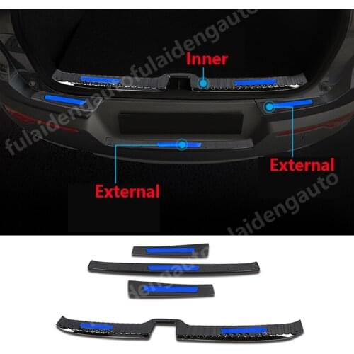 For Volvo XC40 2019-2021 Silver/Black titanium Rear Bumper Protector Wear resistant Guard Rearguard Trim Cover Car Styling
