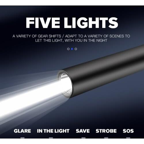 Powerful Flashlight with Power Bank Function USB Rechargeable Flashlight Waterproof Torch Pocket Torch with Built-in Battery