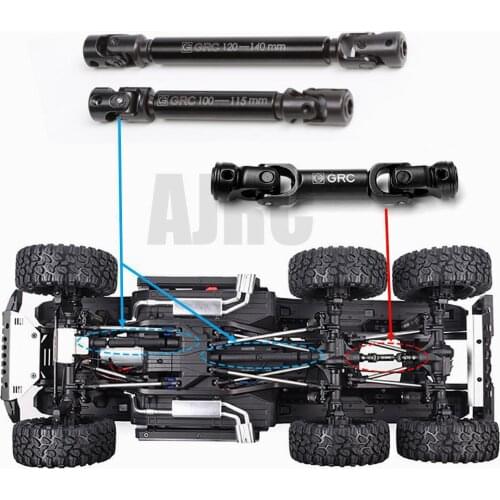 TRX-6 G2 heavy CVD drive shaft metal universal joint G63 6*6 RC crawling car modified parts for TRAXXAS TRX-4