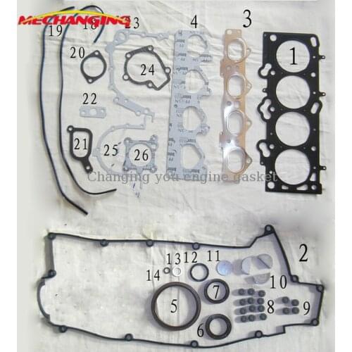 G4CU For HYUNDAI TIBURON COUPE MATRIX 16V 2.0L Engine Rebuilding Kits Engine seal Gasket Full Set Engine Gasket 20910-23C10