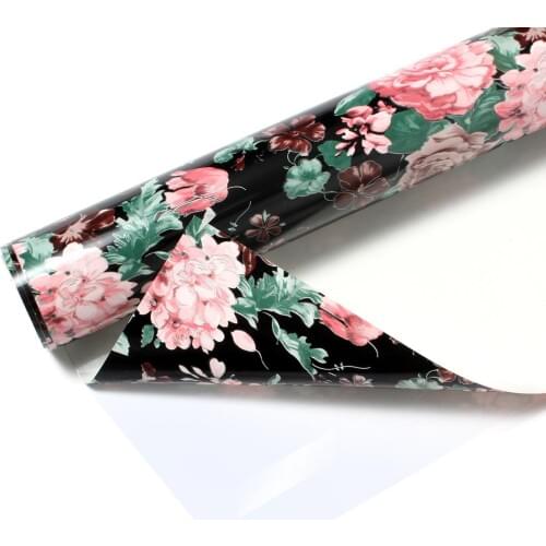 HOHOFILM Wholesale Flower Heat Transfer Vinyl PU Iron on Film T-shirt Vinyl DIY Letter Flower Vinyl Heat Press Vinyl Textiles