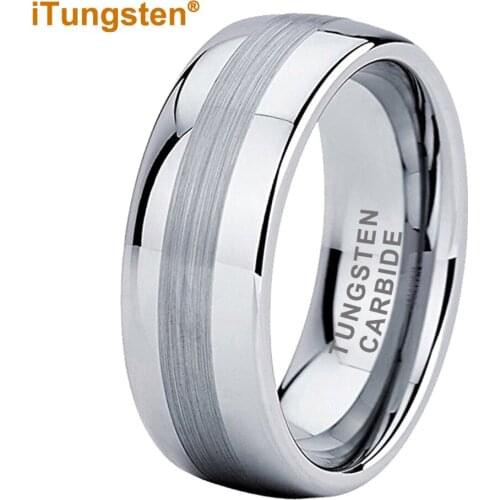 6MM Tungsten Carbide Wedding Band For Men Women Grooved Brushed Polished Comfort Fit