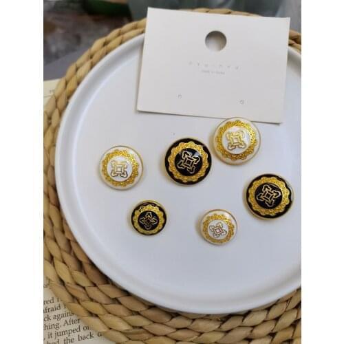 10PcsMetal Button Alloy Gold Buttons Round Decorative Buttons For Clothing Sewing Crafts DIY Blazer Sweaters Garment Accessories