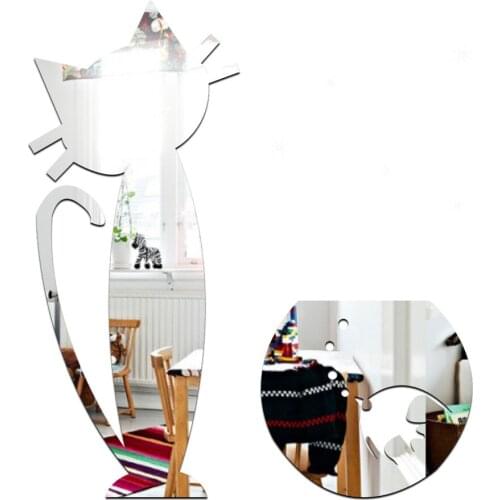 Funlife Creative DIY Kitchen Fridge Stickers Creative Fashion Home Decorative Cartoon Cat and Aquarium Mirror Stamps MS361300