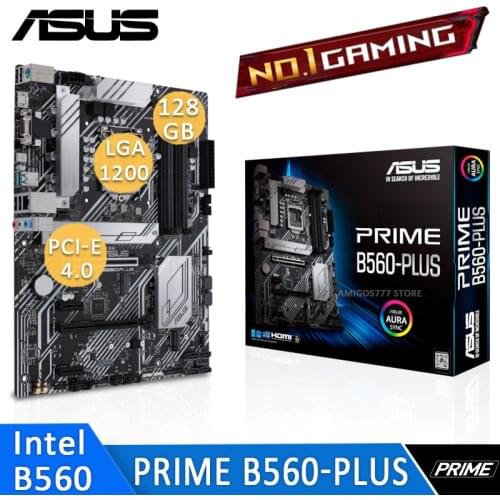 LGA 1200 Asus PRIME B560-PLUS Motherboard Support 10th/11th-Gen Core CPU PCI-E 4.0 DDR4 4600(OC)MHz RGB Overlocking Placa-mãe