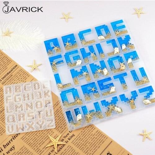 Pixel Letters Epoxy Resin Casting Mold Alphabet Keychain Pendant Alphabet UV Resin Silicone Mold Jewelry Making Tools