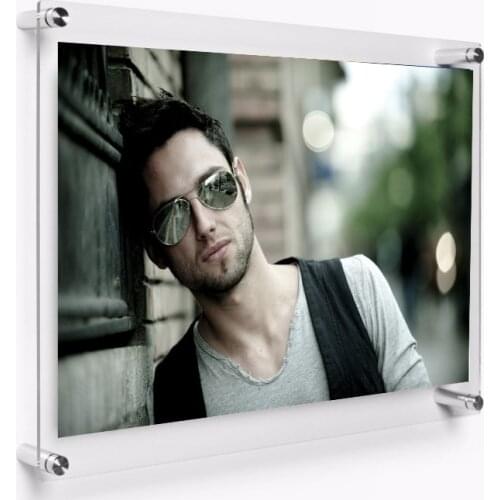 Plastic Acrylic Picture Photo Sheet Plexiglass Poster Display Frame Wall Mounting Holder Stand Wall Mounted Literature Display