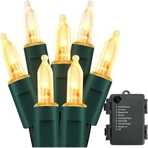 50 LED Christmas Mini String Lights Battery Operated Mini String Lights with 8 Lighting Modes Indoor Outdoor Fairy String Lights