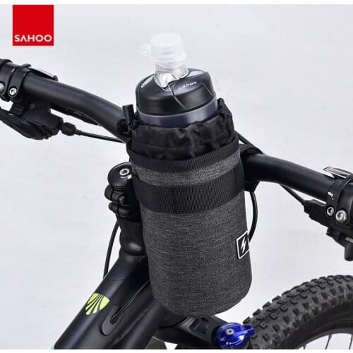 Sahoo 750ml Bicycle Handlebar Water Bottle Cage Insulated Water Bottle Bag Holder Kettle Cooler Pack Drink Hydration Carrier