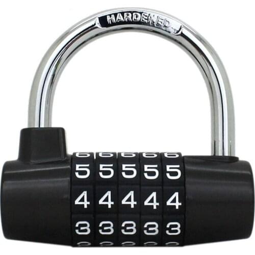 Resettable 5 Digit Padlock Combination Lock Travel Luggage Suitcase Lock Zinc Alloy Padlock Wide Shackle Safety Lock