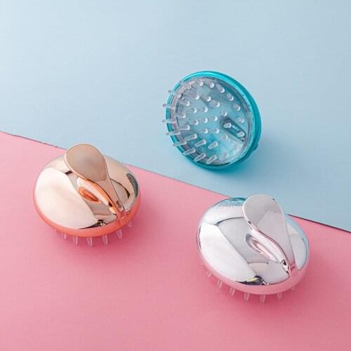 1pc Scalp Shampoo Massage Brush Durable Handheld Brush Plastic Silicone Head Spa Clean Hair Massage Comb Brush 3Colors