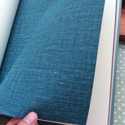 Modern Solid Color Dark Blue Grey Wallpaper Roll Plain Imitate Fiber Flax Wall Paper Waterproof PVC for Living Room Walls