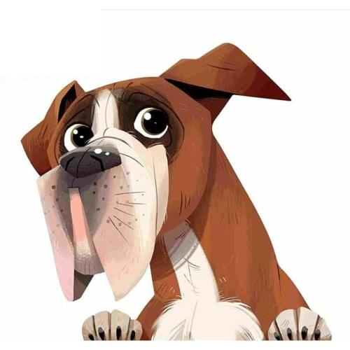 Fun and robust boxing Dog Custom cover scratch waterproof car stickers auto parts auto supplies cartoon decoration PVC