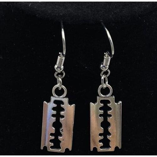 Razor Blade Earrings , Gothic, Silver Color, Emo Jewellery , Goth , Punk , Kitsch , Handmade Jewellery , Handmade