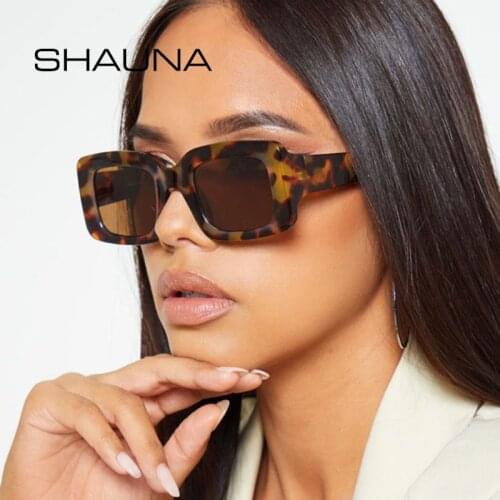 SHAUNA Metal Hinge Retro Women Square Sunglasses Fashion Men Eyewear Shades UV400