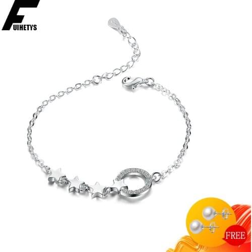 BaliJelry Fashion Women Bracelet 925 Silver Jewelry Five-pointed Star Shape Zircon Gemstone Accessories Wedding Engagement Gift