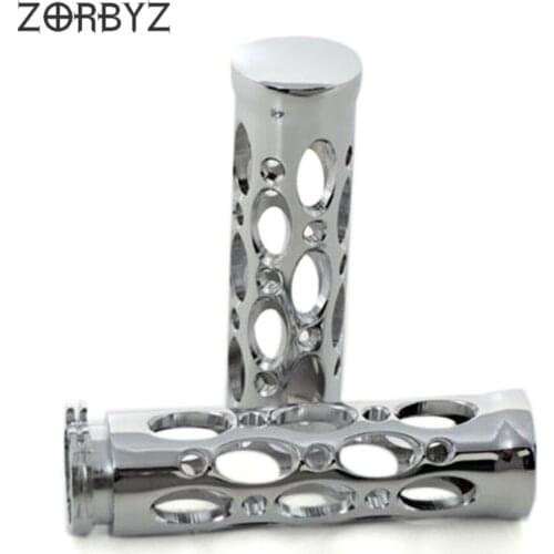 ZORBYZ 1" inch 25mm Chrome Hollow-out Billet Aluminum Handlebar Hand Grips Handle Bars Fits For Yamaha Harley Honda Kawasaki