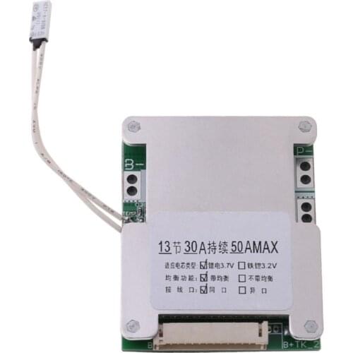 1pc BMS 13S 48V 50A 18650 Li-ion Lithium Battery Pack Protection Equalizer Board PCB