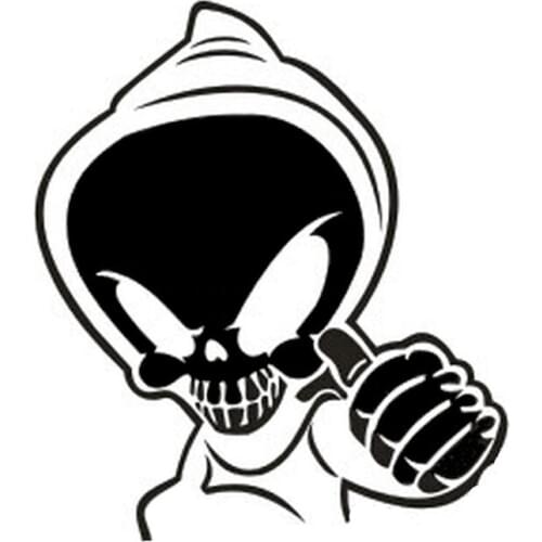 14*12.3CM PHANTOM GHOST RIDER Skull Provocateur Funny Car Stickers Reflective Car Stickers Black/Silver CT-562