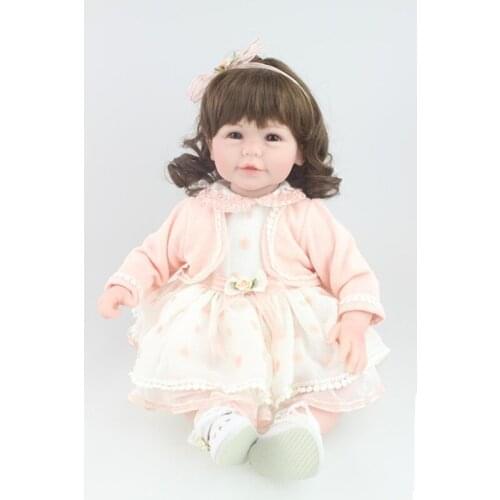 18 Inch Adorable Reborn Doll Babies Girl Doll with Clothes,Vivid Vinyl Dolls Toys for Girls Gift Children Birthday Present