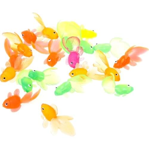 20pcs Rubber Simulation Small Goldfish Gold Fish Kids Toy Decoration Bath Toy