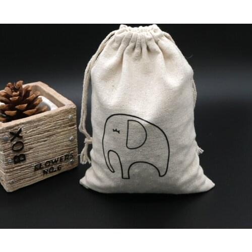 New Arrived 5pcs 10x14cm Handmade Cotton Drawstring Bags Travel Drawstring Pouches Dry Cotton Linen Small Cloth Bags Wholesale