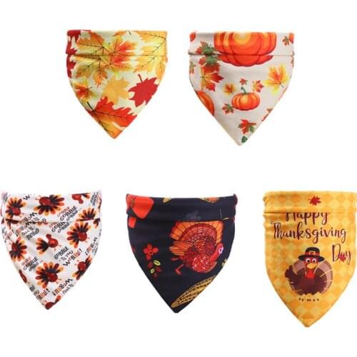 50pcs Thanksgiving Pet Supplies Dog Bandanas Large Pet Accessories Cotton Pet Dog Scarf Dog Neckties Fall Pet Products for Dogs