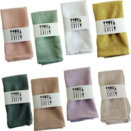 6pcs/lot Retro Striped Napkins Healthy Eco-Friendly Table Napkin Home Table Mats Kitchen Cloth Napkins