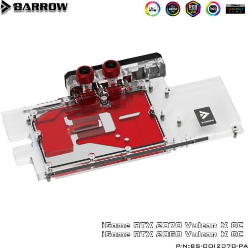 Barrow BS-COI2070-PA,Gpu Water Block for Colorful RTX2070 Vulcan X OC Video Card Cooler Block Support Sync Mainboard Light