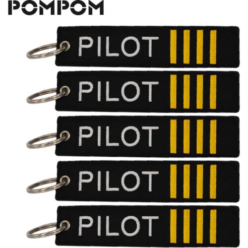 5 PCS/LOT POMPOM Pilot KeyChains for Aviation Gifts Luggage Key Tag Stitch Keychains Keyring Aviation Llaveros Aviacion Jewelry