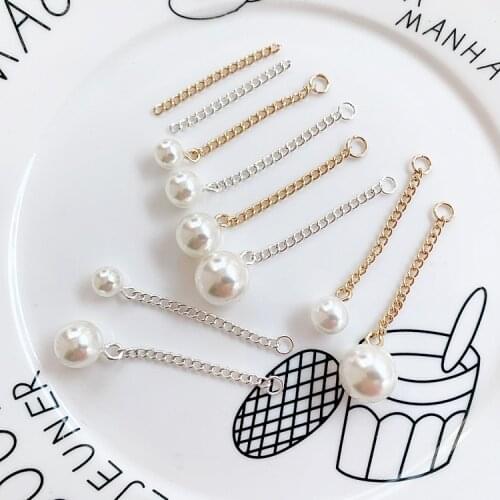 Diy Earrings Accessories Pearl Tassel Chain Floating Charms For Jewelry Makings Dangle Hoop Earrings Materials