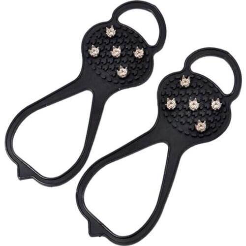Dropshipping 5 Teeth Ice Gripper For Shoes Women Men Crampons Ice Gripper Spike Grips Cleats For Snow Studs Non-Slip Climbing