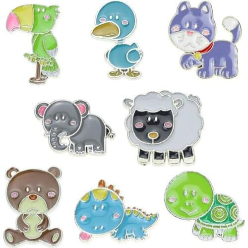 Animal lovely Crossing Metal Enamel Pins and Brooches for Women Fashion Lapel Pin Backpack Bags Badge Gifts Elephant dog sheep