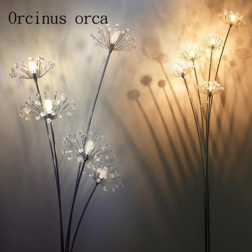 European style living room LED crystal floor lamp creative bedroom floor lamp simple modern bedside table lamp Postage free